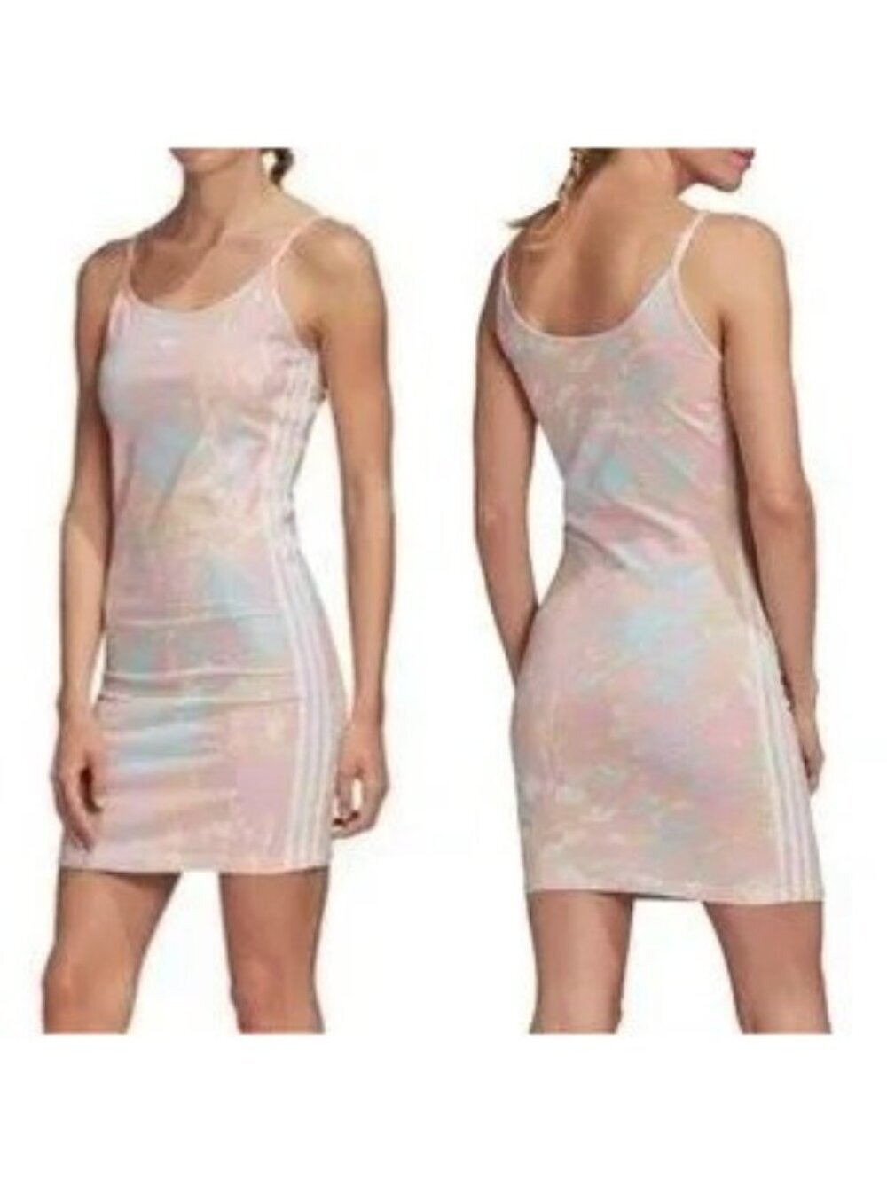 Adidas Pastel Tie Dye Tank Bodycon Mini Dress